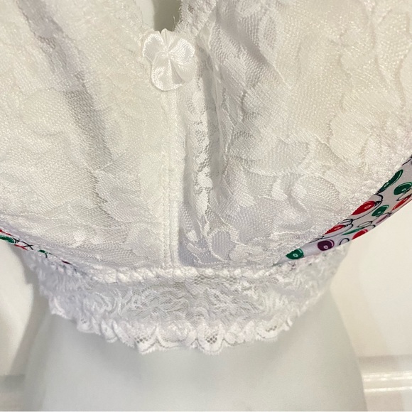 Rhonda Shear Ahh Pin-Up Lace Leisure Bra Holiday Edition Christmas Lights- XL - Picture 6 of 11